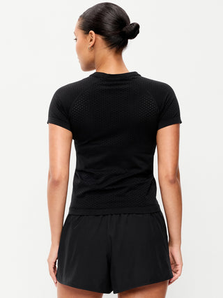 Camiseta corta con textura sin costuras.