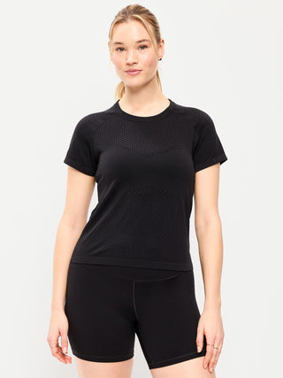 Camiseta corta con textura sin costuras.