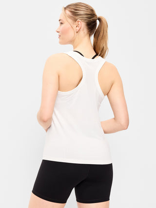 Camiseta sin mangas fluida con espalda cruzada ajustada y sin costuras.