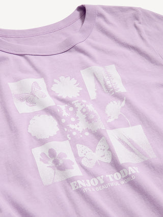 Camiseta con gráfico y logo de cuello redondo EveryWear.