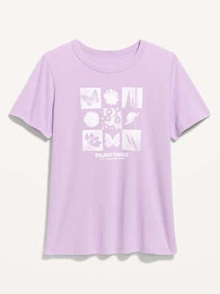 Camiseta con gráfico y logo de cuello redondo EveryWear.