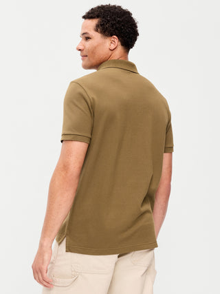 Short Sleeve Cotton Polo Shirt with Buttons