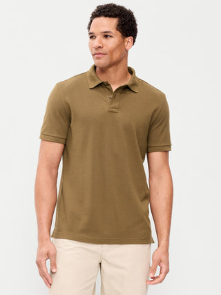 Short Sleeve Cotton Polo Shirt with Buttons