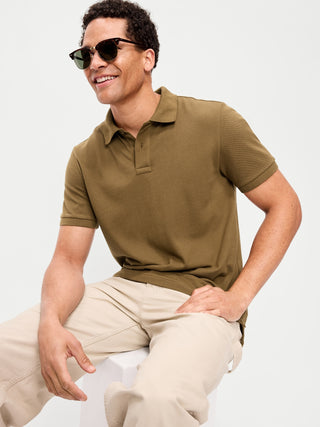 Short Sleeve Cotton Polo Shirt with Buttons