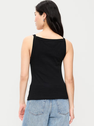 Camiseta sin mangas con delantal sin mangas ajustada.
