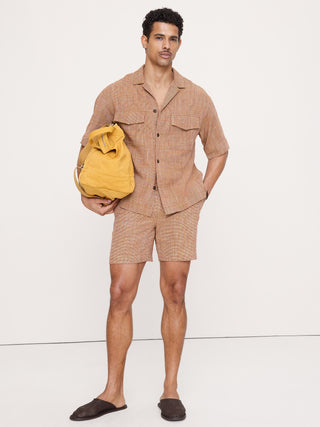 Short-Sleeve Cotton Shirt with Pockets