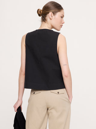 Camiseta sin mangas de lona de algodón.