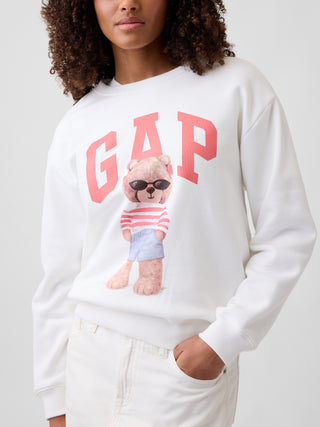 Sudadera Oversized Cuello Redondo con Logo