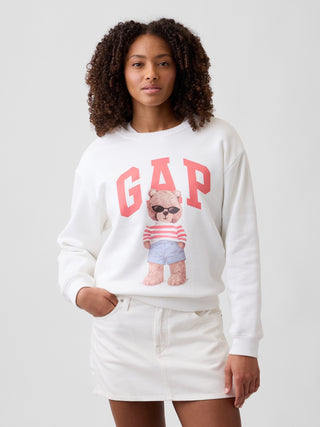 Sudadera Oversized Cuello Redondo con Logo