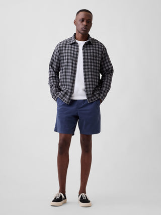Shorts fáciles de sarga de 7".
