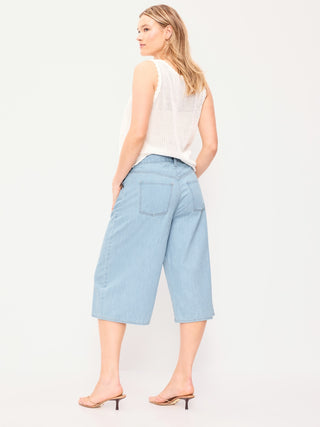 Vaqueros culotte holgados de talle medio.