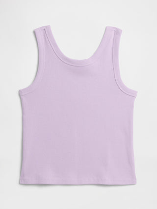 Camiseta sin mangas de canalé para niños.