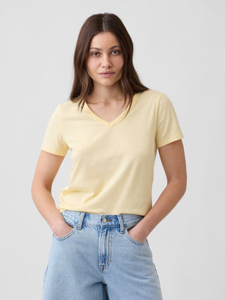Camiseta Manga Corta Cuello V de Algodón