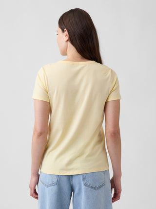 Camiseta Manga Corta Cuello V de Algodón