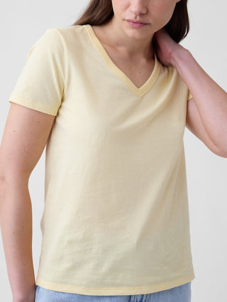 Camiseta Manga Corta Cuello V de Algodón