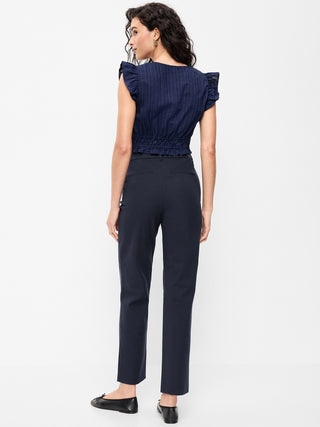 Pantalón Recto Talle Alto con Bolsillos