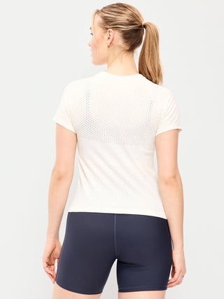 Camiseta corta con textura sin costuras.