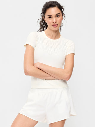 Camiseta corta con textura sin costuras.