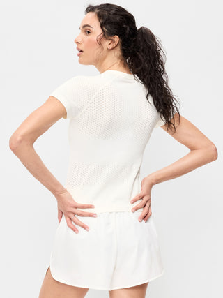 Camiseta corta con textura sin costuras.