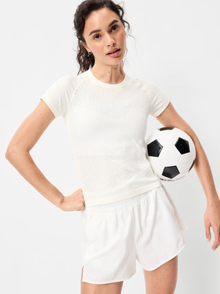 Camiseta corta con textura sin costuras.