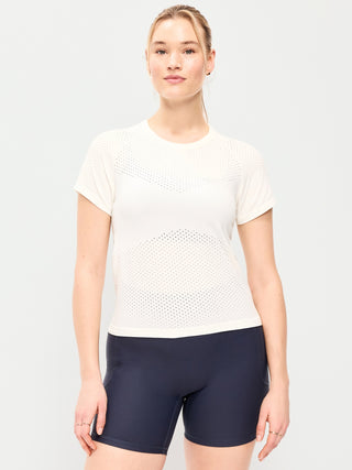 Camiseta corta con textura sin costuras.