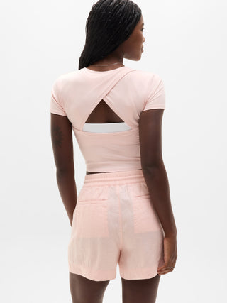Short con Cintura Elástica de Lino