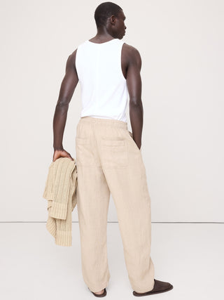 Pantalón de playa utilitario relajado de lino.