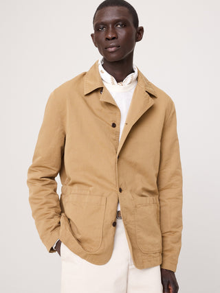 Chaqueta camisera italiana de lino y algodón.