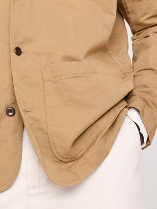 Chaqueta camisera italiana de lino y algodón.