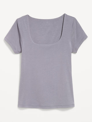Square Neck Short Sleeve T-Shirt