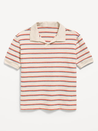 Polo de manga corta de punto texturizado para niño.