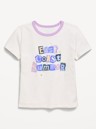Camiseta Manga Corta con Gráfico, Niña