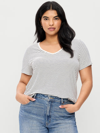 Camiseta de lujo con cuello en V.