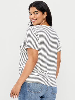 Camiseta de lujo con cuello en V.