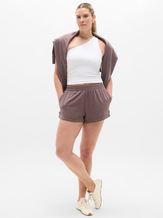Short de rizo de algodón aireado.