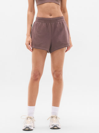 Short de rizo de algodón aireado.
