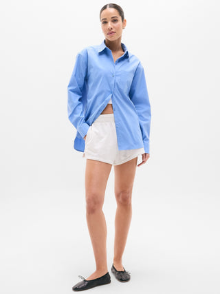 Camisa Oversize Manga Larga con Bolsillos