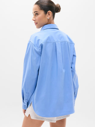 Camisa Oversize Manga Larga con Bolsillos