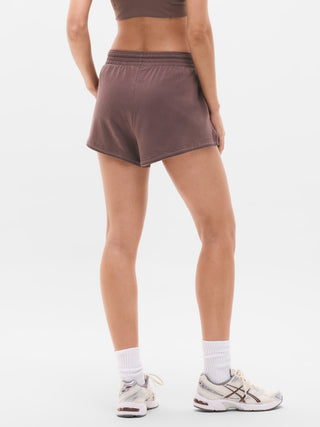 Short de rizo de algodón aireado.