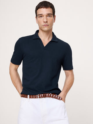 Polo de malla con cuello Johnny.