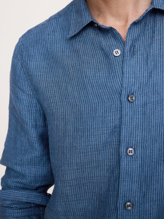 Camisa Manga Larga Tejido con Textura