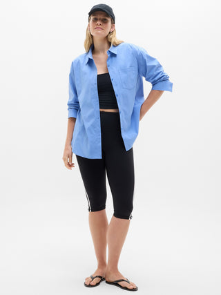 Camisa Oversize Manga Larga con Bolsillos