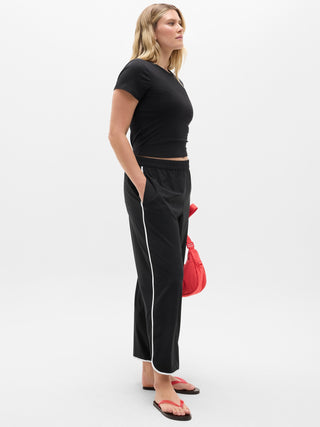 Pantalón Crop Talle Alto Detalle Raya