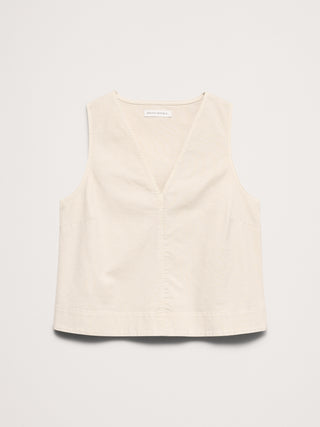 Camiseta sin mangas de lona de algodón.