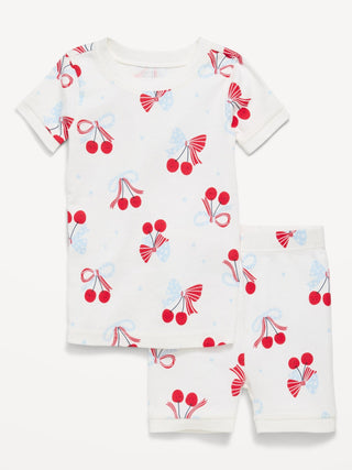 Conjunto de pijama ajustado estampado para niños pequeños y bebés.