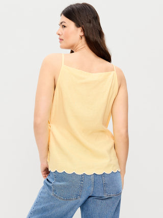 Camiseta sin mangas con delantal y lazo lateral.