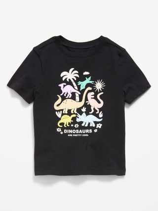 Camiseta gráfica de manga corta para niñas pequeñas.