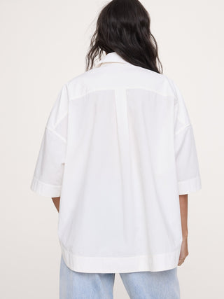 Camisa Oversized Manga Corta de Algodón