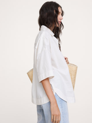 Camisa Oversized Manga Corta de Algodón