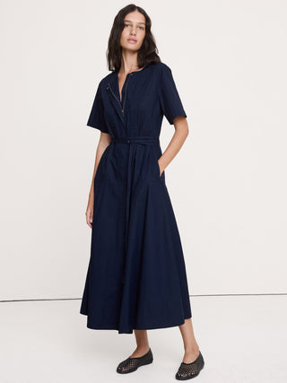 Vestido camisero de popelina de algodón.